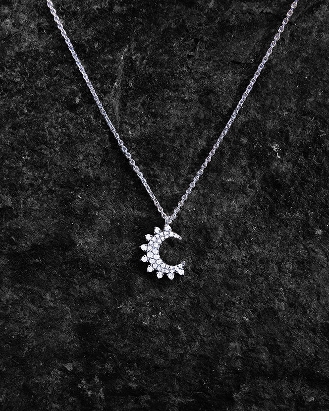 APM Monaco Moon Necklace in White Silver