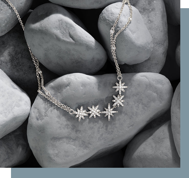 APM Monaco Météorites Double Chain Adjustable Necklace - silver