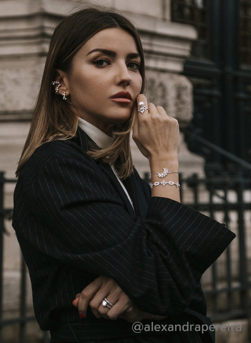 alexandra pereira wearing apm monaco pearl jewelry