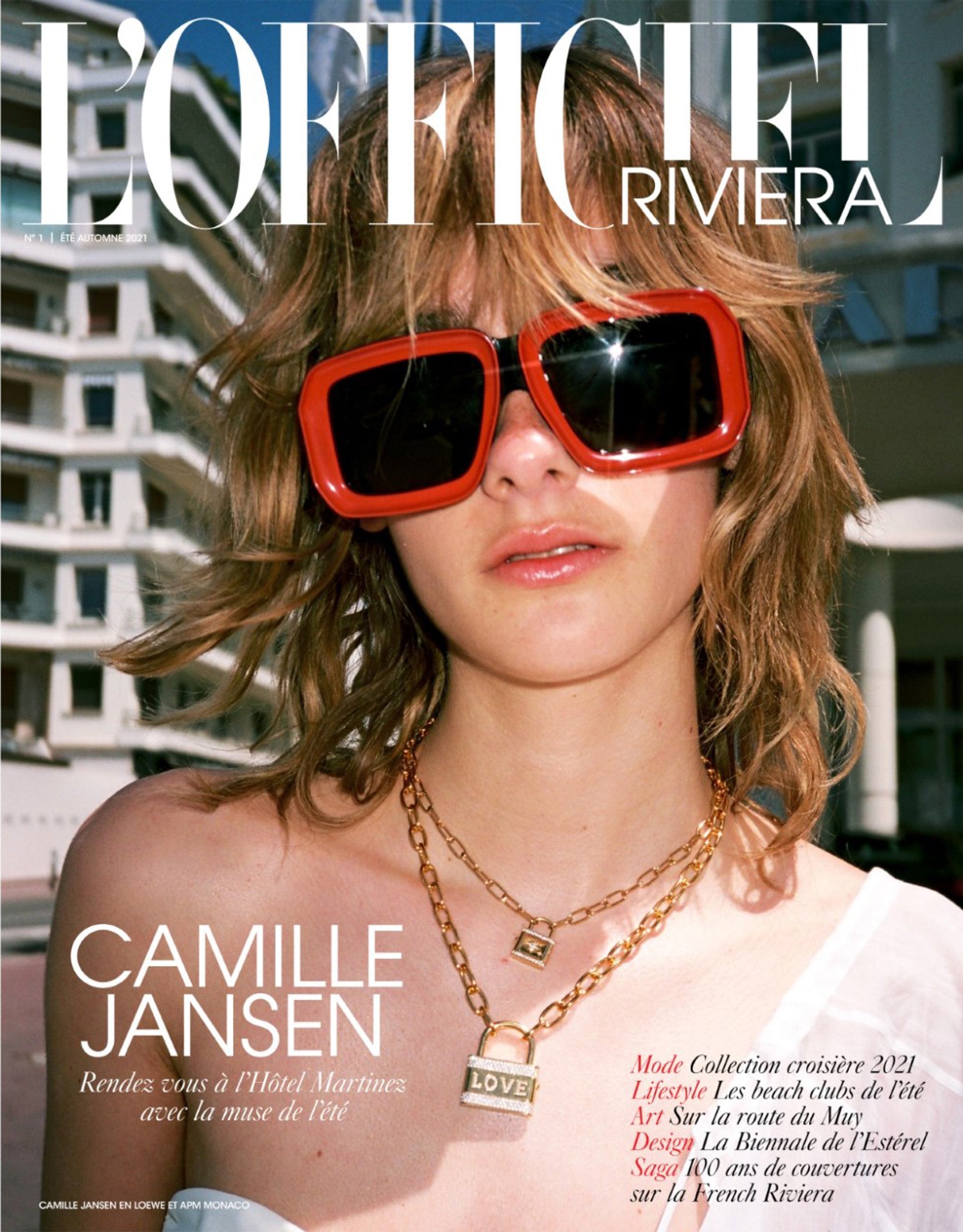 Camille Jansen in APM on the L Officiel Riviera Cover APM Monaco UK