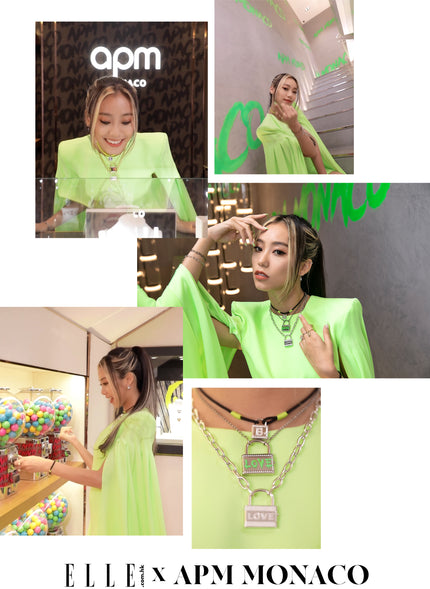 Jace Chan Elle Wearing APM Monaco fun crazy love jewels