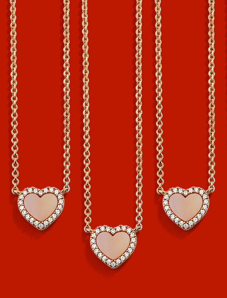 Pink Nacre Heart Adjustable Necklace | APM Monaco