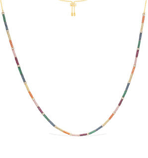 RAINBOW PAVÉ ADJUSTABLE NECKLACE