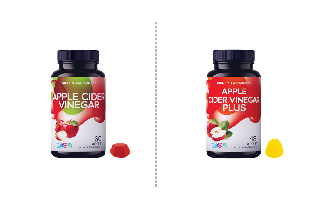 Apple Cider Vinegar & Apple Cider Vinegar Plus. LIVS Gummies