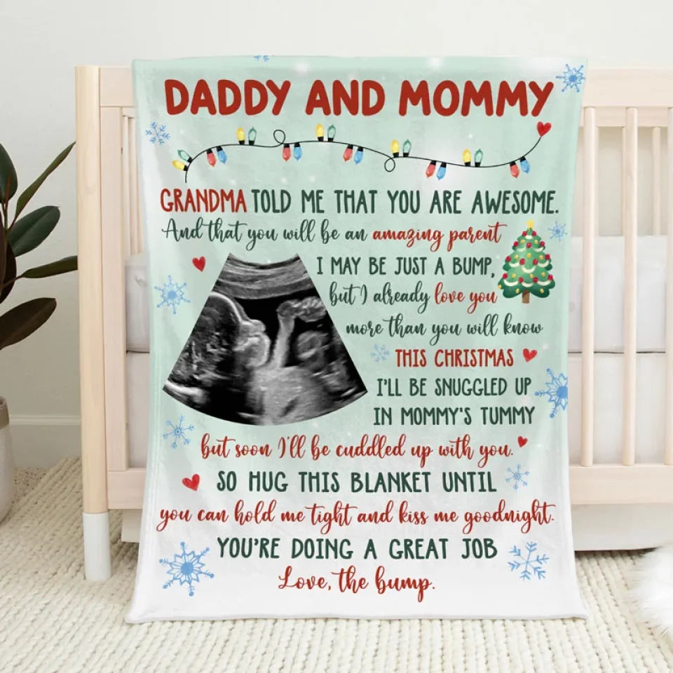 Custom Photo I'll Be Cuddled Up With You - Family Personalized Custom Blanket - Baby Shower Gift, First Christmas Gift, Christmas Gift For First Mom