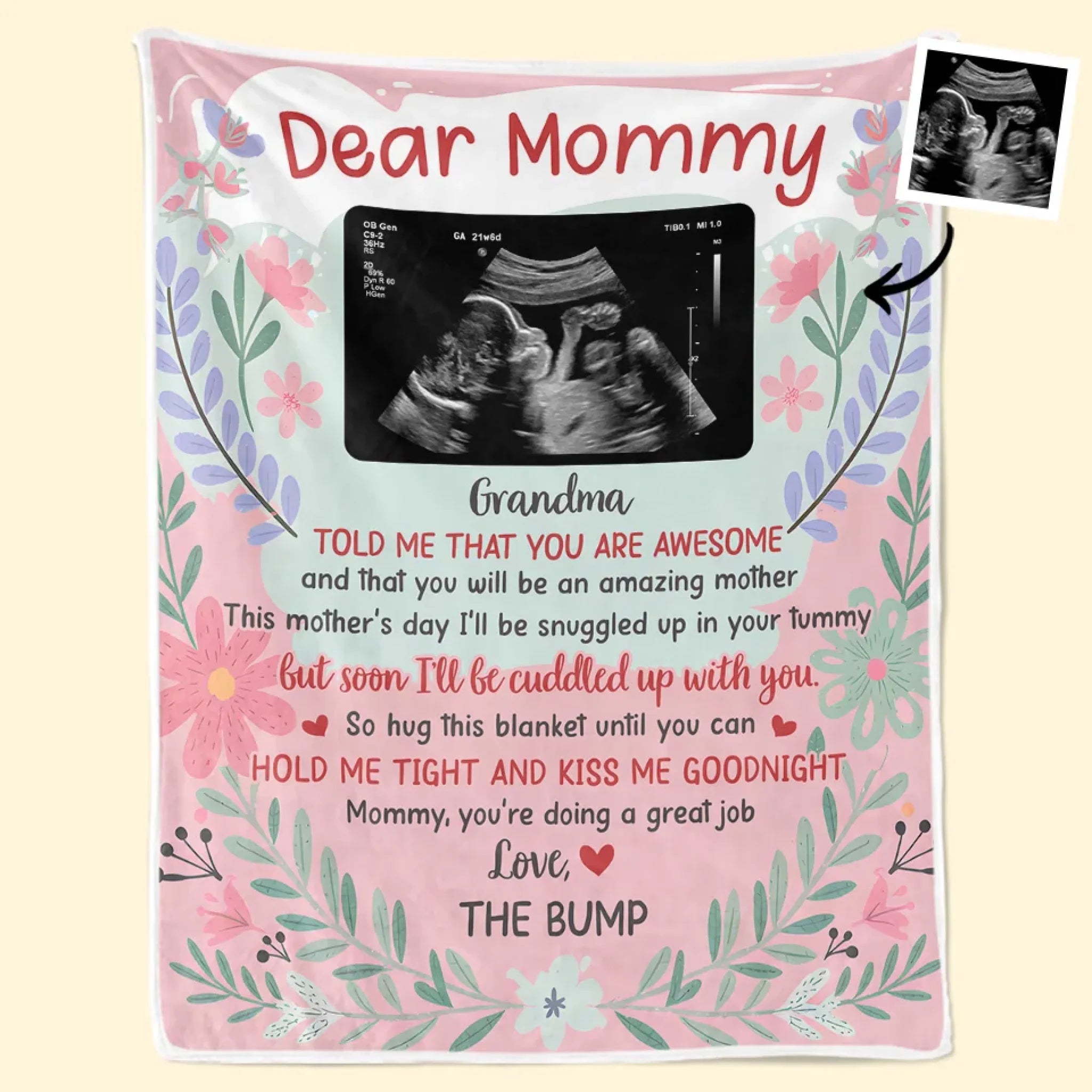 Custom Photo Your Little Kicks Are My Favorite Hugs - Family Personalized Custom Blanket - Baby Shower Gift, Gift For First Mom