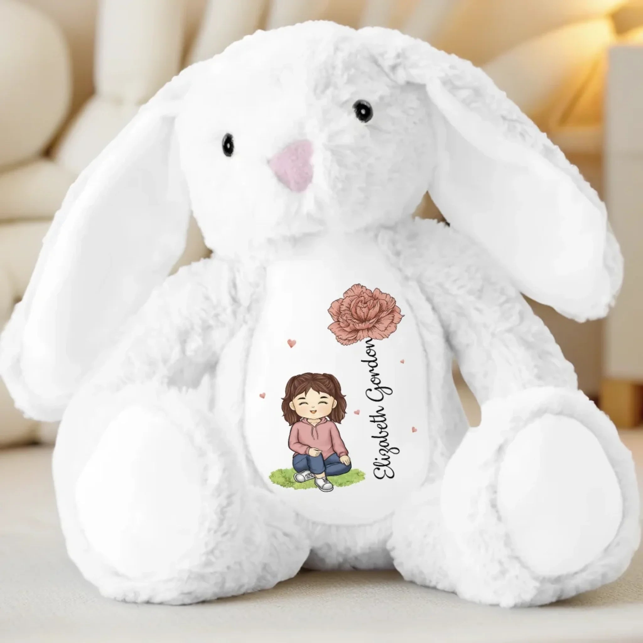 Joy Is In The Little Things - Family Personalized Custom Easter Bunny Plush - Gift For Family Members