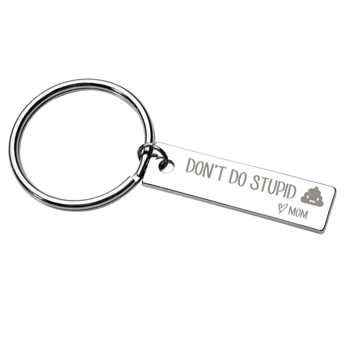 Don't Do Stupid Shit from Mom Black Keychain - Doptika