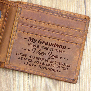 Grandma To Grandson - Never Forget That I Love You - Bifold Wallet