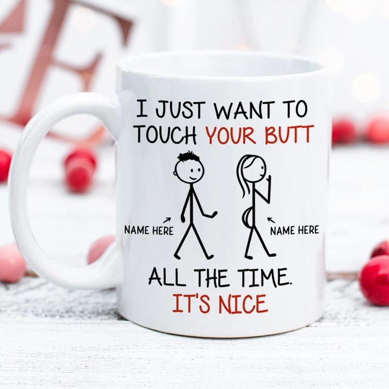 Touch Your Butt All The Time Valentine Gift For Couple Personalized Pi -  YeCustom