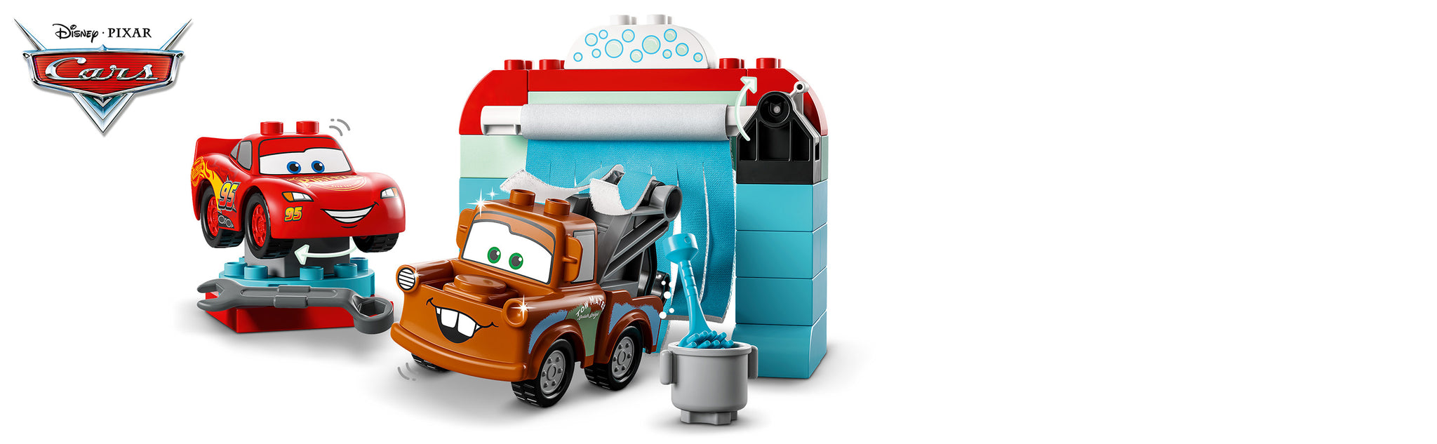 LEGO 10996 Lightning McQueen & Mater car wash fun