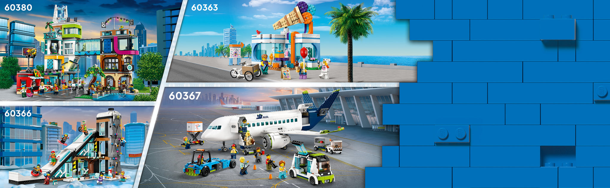 A treat for model airplane fans! This LEGO® City Passenger Plane (60367) set for children aged 7 and over is packed with realistic features. The plane has a detailed interior with a cockpit, seats, aisle and toilet and comes with an airstair, platform bus, tow truck, catering truck and luggage cart, plus 9 minifigures. Includes interactive building instructions This playset includes easy-to-follow printed building instructions and step-by-step 3D instructions in the LEGO Builder app. Here, children can zoom in, rotate models and view them from all angles while building. They can also track construction progress and save virtual playsets in the app. Awesome LEGO City vehicles Children see interesting vehicles and machines all around them. With LEGO City building sets, they can explore it up close with realistic models and fun characters that inspire limitless imaginative play. Model airplane and ground vehicle building and play set – LEGO® City Passenger Airplane (60367) set with realistic details and features What's in the box? – This playset includes everything kids need to build a passenger plane, skystairs, platform bus, tow truck, catering truck and luggage cart, plus 9 minifigures Features and functions – Kids can drive the catering truck to load supplies and open the roof of the aircraft is removable for access to the detailed cockpit, seats, aisle, lavatory and catering area A treat for toy airplane fans – a great birthday gift for kids aged 7 and up and a great holiday gift Plenty of room to play – the passenger plane measures over 7” (19cm) high, 17” (47cm) long and 17” (44cm) wide Fun accessories for extra play fun – LEGO® minifigure accessories include a suitcase, camera, backpack, briefcase, walkie-talkie, 2 soda cans and 2 cups Interactive instructions for fun building experience – with the LEGO® Builder app for smartphones and tablets, children can zoom in on the models in this set and view them from all sides while building. Unlimited creative play – enjoy even more fun and adventures by combining this set with other sets from the LEGO® City range Quality guaranteed – all LEGO® parts meet strict industry standards, making them consistent, compatible and fun to build with Safety checked – LEGO® parts are dropped, heated, crushed, twisted and analyzed to ensure that they meet strict global safety standards