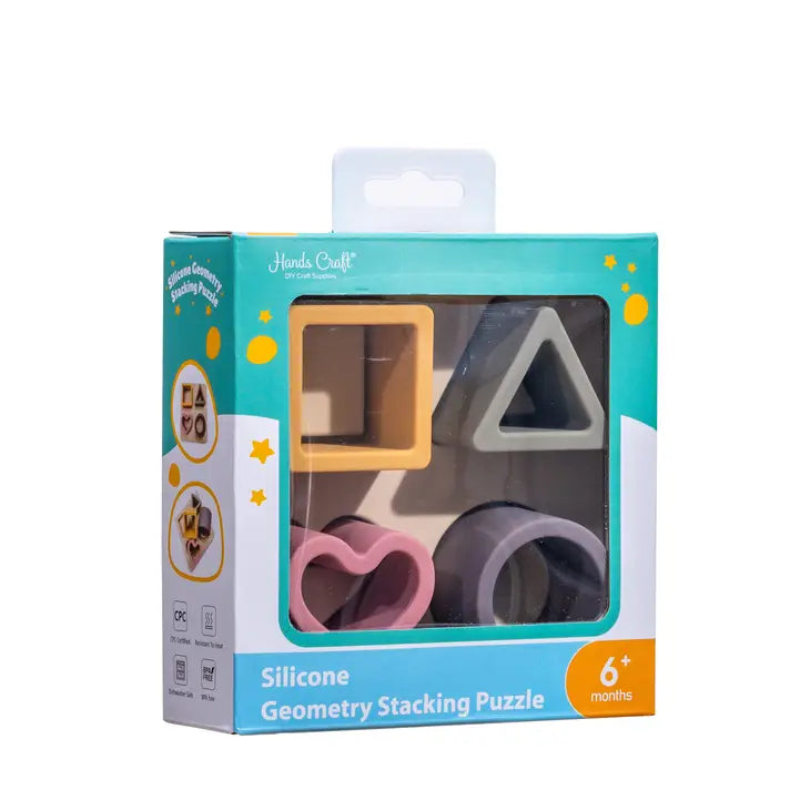 Silicone Baby Sorting Puzzle Toy: Geometric Shapes