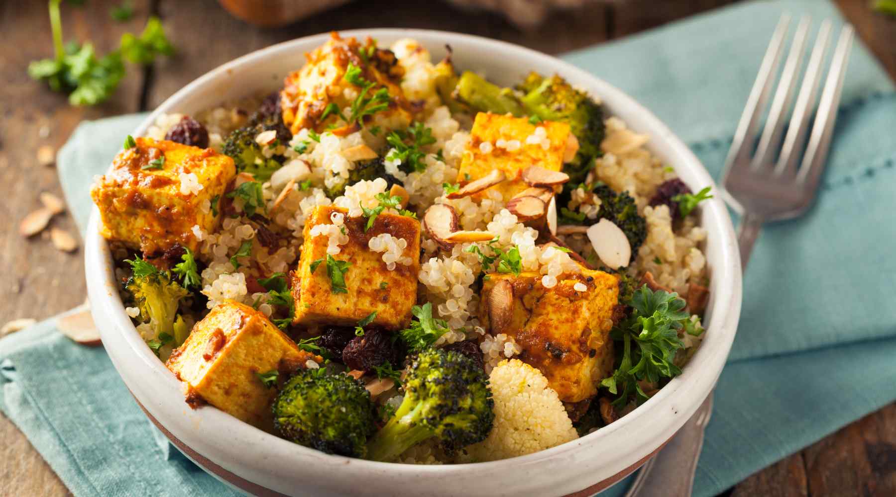 Vegan Chicken Quinoa Bowl