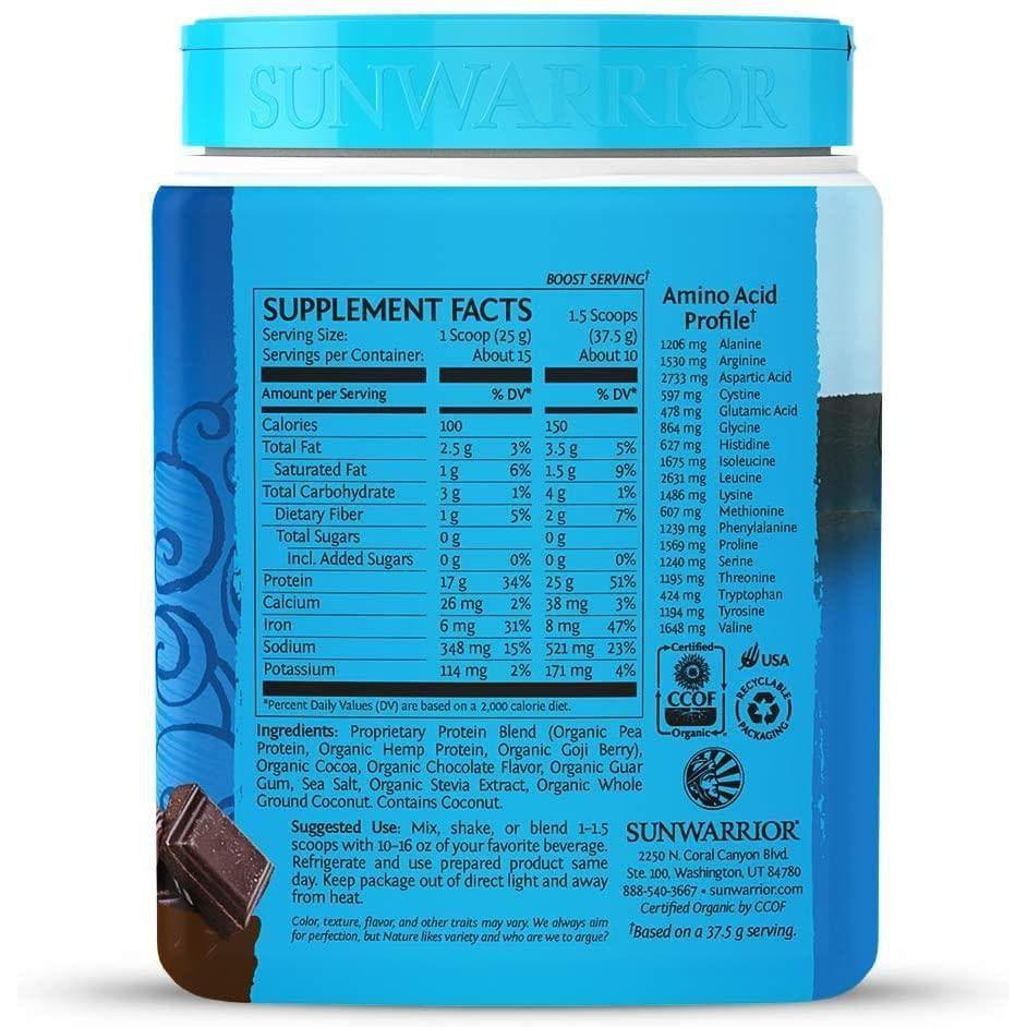 Sunwarrior - Chocolate Protein Powder, 13.2 Oz – PlantX Canada