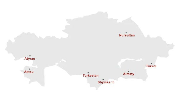 kazakhstan wild tour map