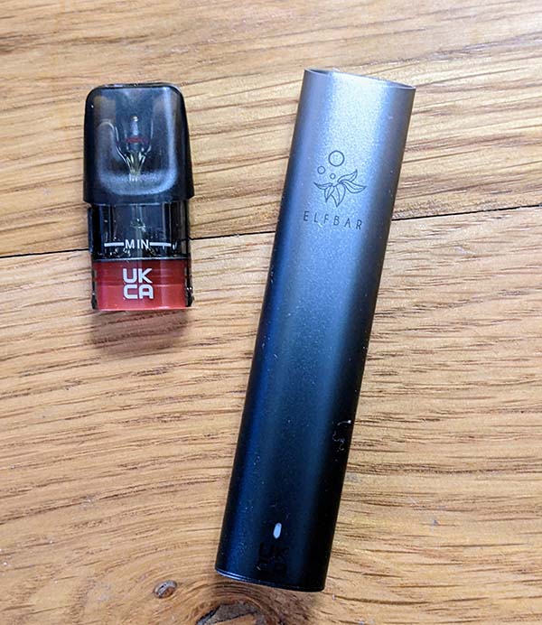 Elf Bar Mate 500 vape device with pod removed