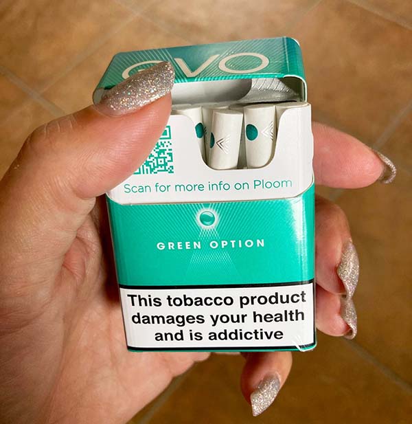 Green Option EVO Tobacco Sticks open packaging