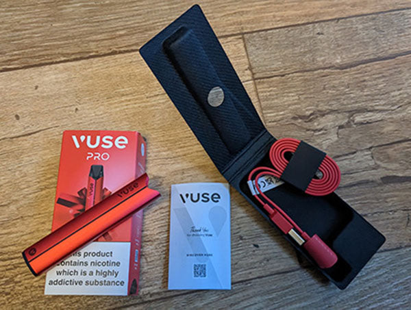 Vuse Pro Prefilled Pod Kit and Charging Cable Unboxed