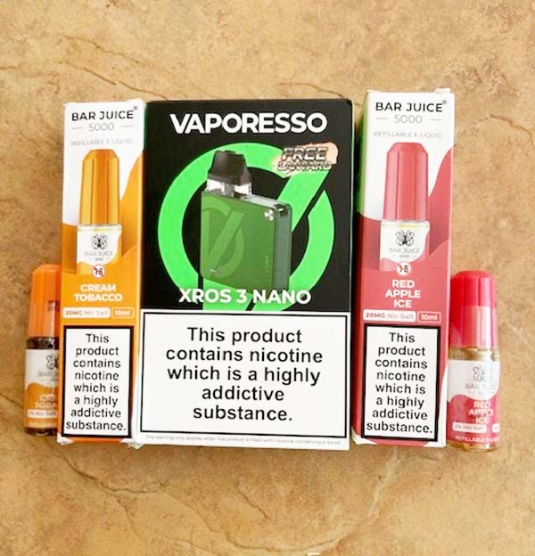 Vaporesso XROS 3 Nano Vape Kit with Bar Juice 5000 E Liquid