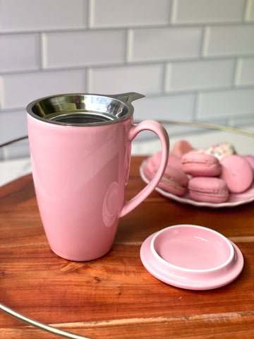 Pink Tea Infuser Mug - MediTea Wellness