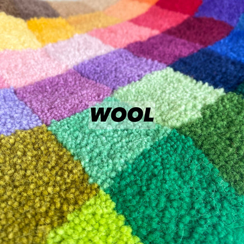 Wool yarn tufting