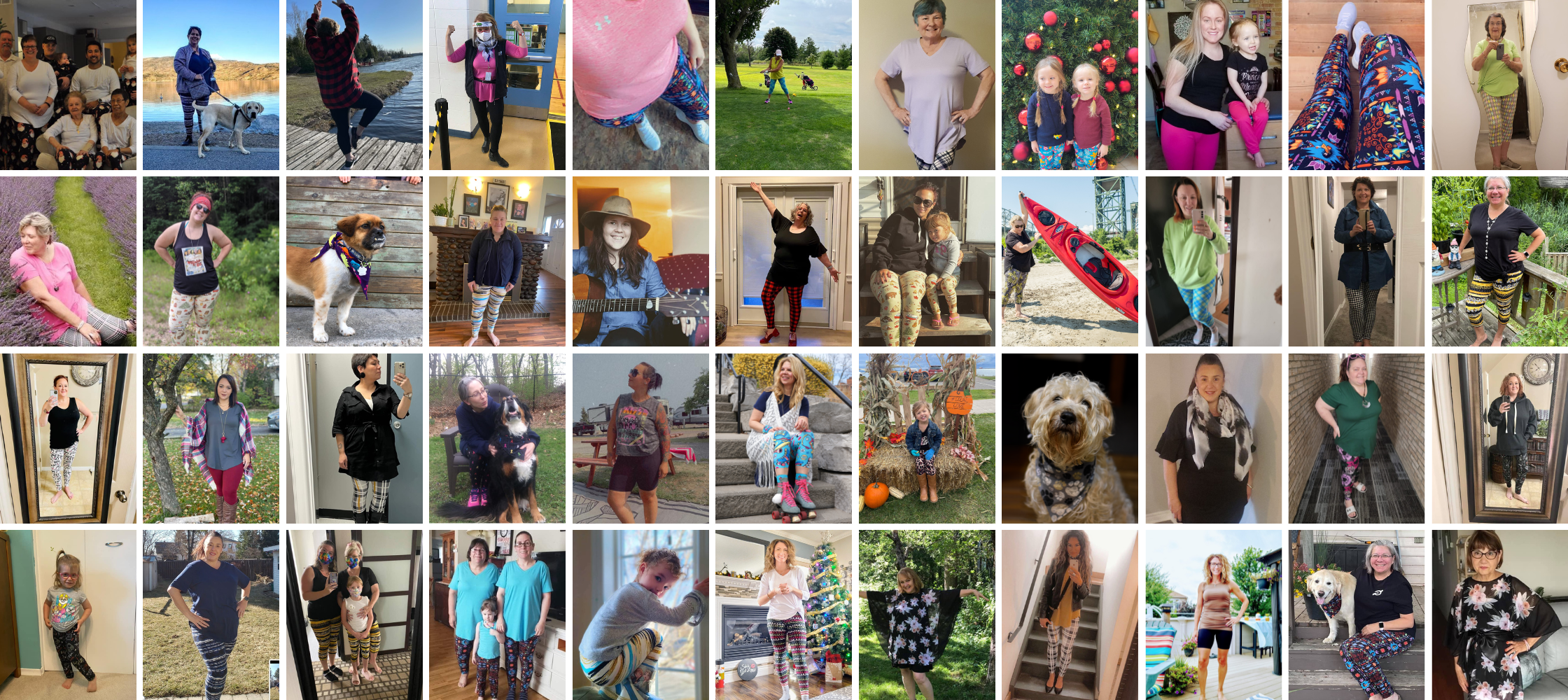 Collage of our Customers in their She's Got Leggz items