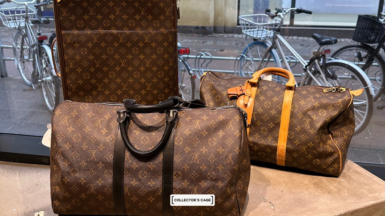 Louis Vuitton Keepall bags and a Louis Vuitton Trunk
