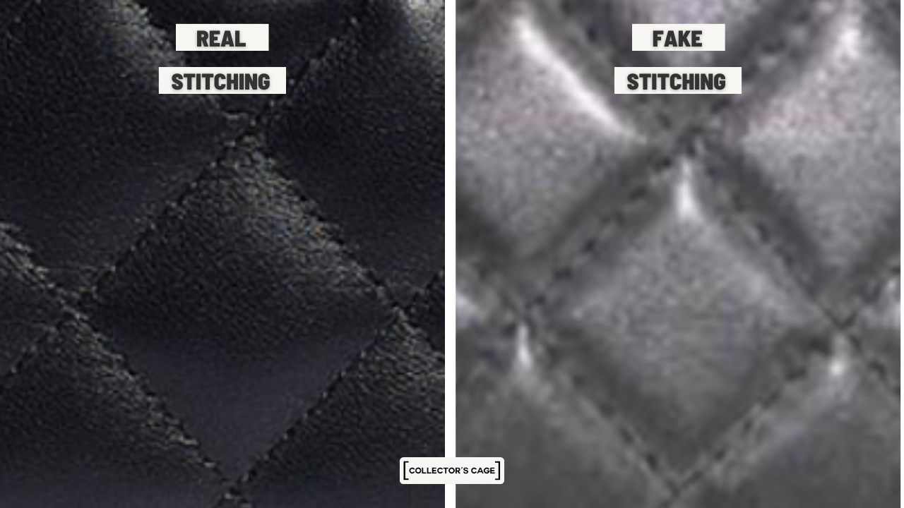 Real vs. fake Chanel stitching