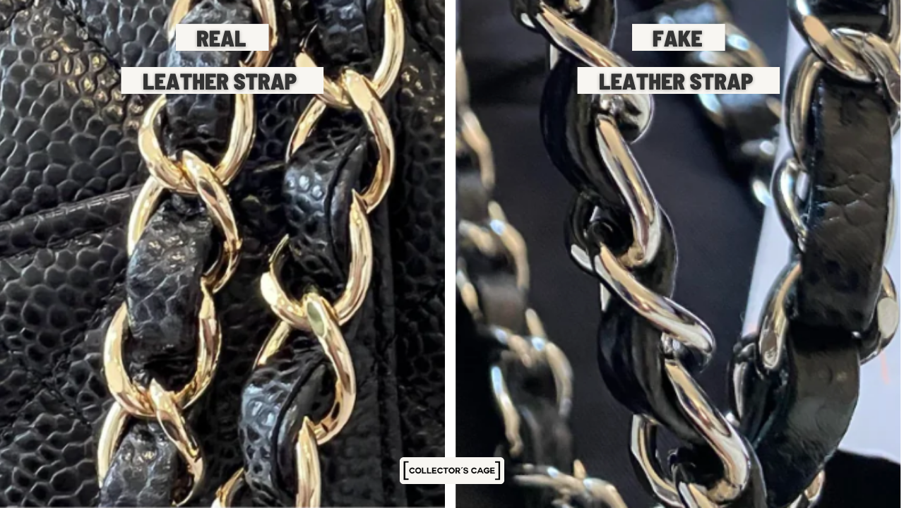 Real vs. fake Chanel leather straps