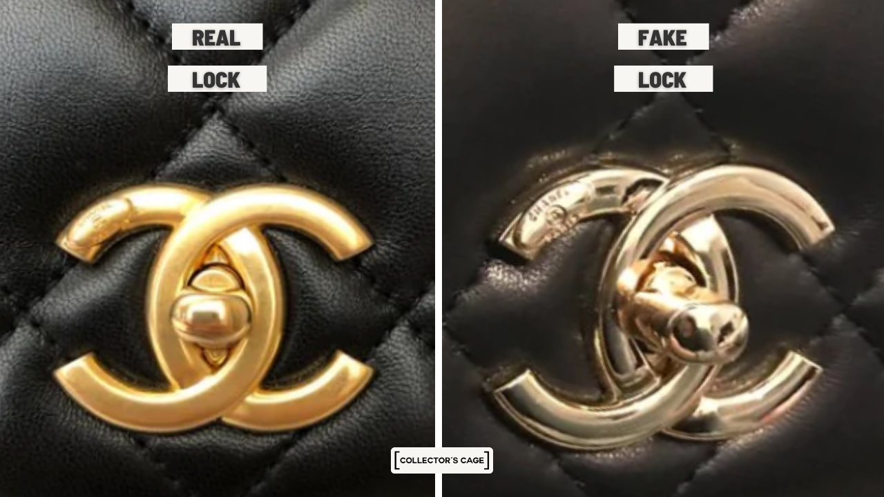 Real vs. fake Chanel lock