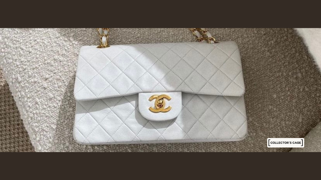 Chanel classic white shoulder bag