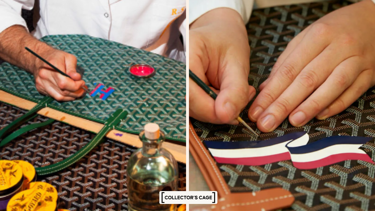 Goyard craftmanship, hand painted Goyardine canvas