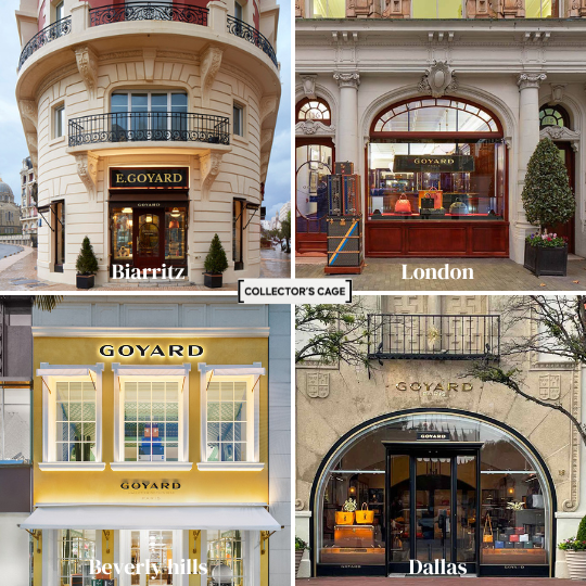 Goyard stores in Biarritz, London, Beverly Hills and Dallas
