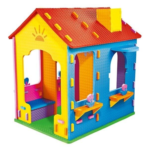 Jam'n Build Fun Foam House, 2 Sectioned Room with Planters & Chimney Playhouse