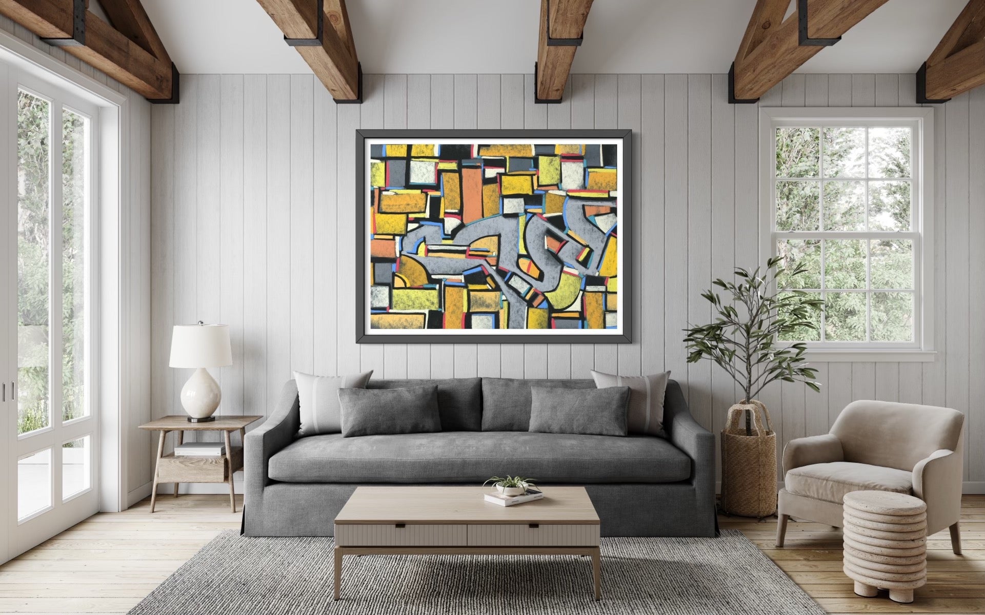 Must Get artwork in a Beautiful room with original art shown as Giclee print on wall