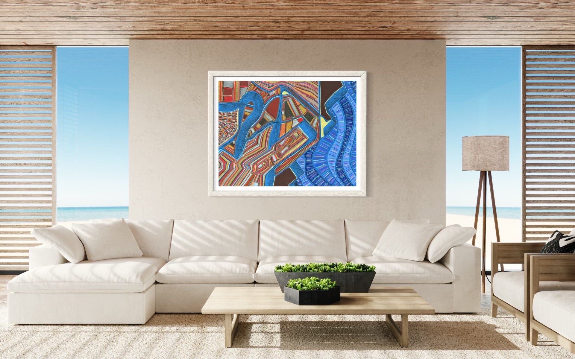 Manitou Messenger artwork in a Beautiful room with original art shown as Giclee print on wall