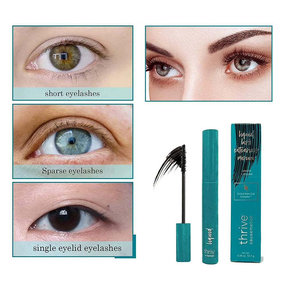 Thrive Mascara Liquid Lash Extension, Thrive Cosmetics Mascara, Thrive Mascara Black Volume and Length (Black)