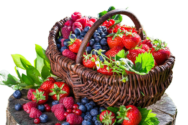 Basket, basket with fruits, berries