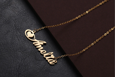 Personalized 18k Gold Plated Mini Heart Locket Necklace Love 