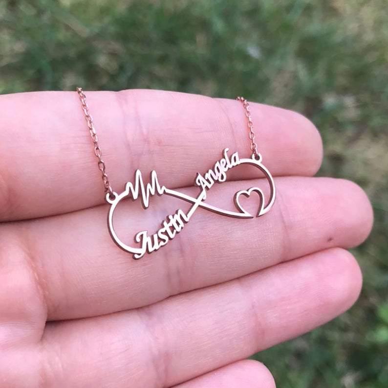 Heartbeat sales name necklace