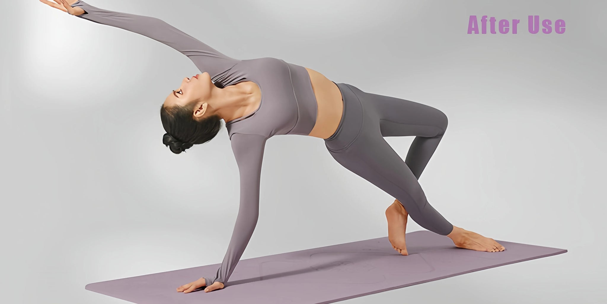 Woman executing side plank pose without yoga blocks, showcasing improved balance, strength, and flexibility after regular yoga practice.