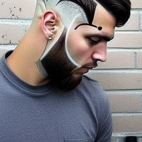 cool and creative taper haircut with tattoo