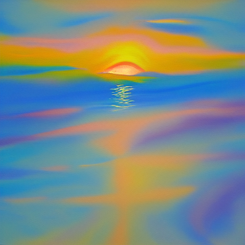 Abstract Sunset Easy Painting Idea