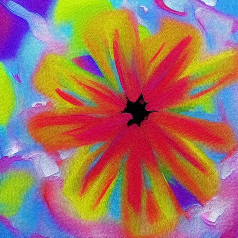 Simple Flower Abstract Painting Idea