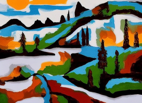 Abstract Mountains Painting