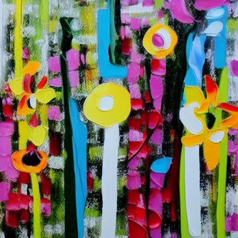 Flowers Abstract Painting Idea 