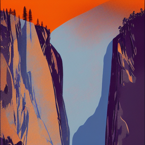 Abstract Mountains Painting Idea