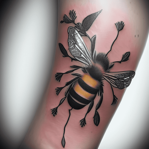 Tattoo uploaded by Ben Milman  colortattoo sleeve bee hummingbird  flower  Tattoodo