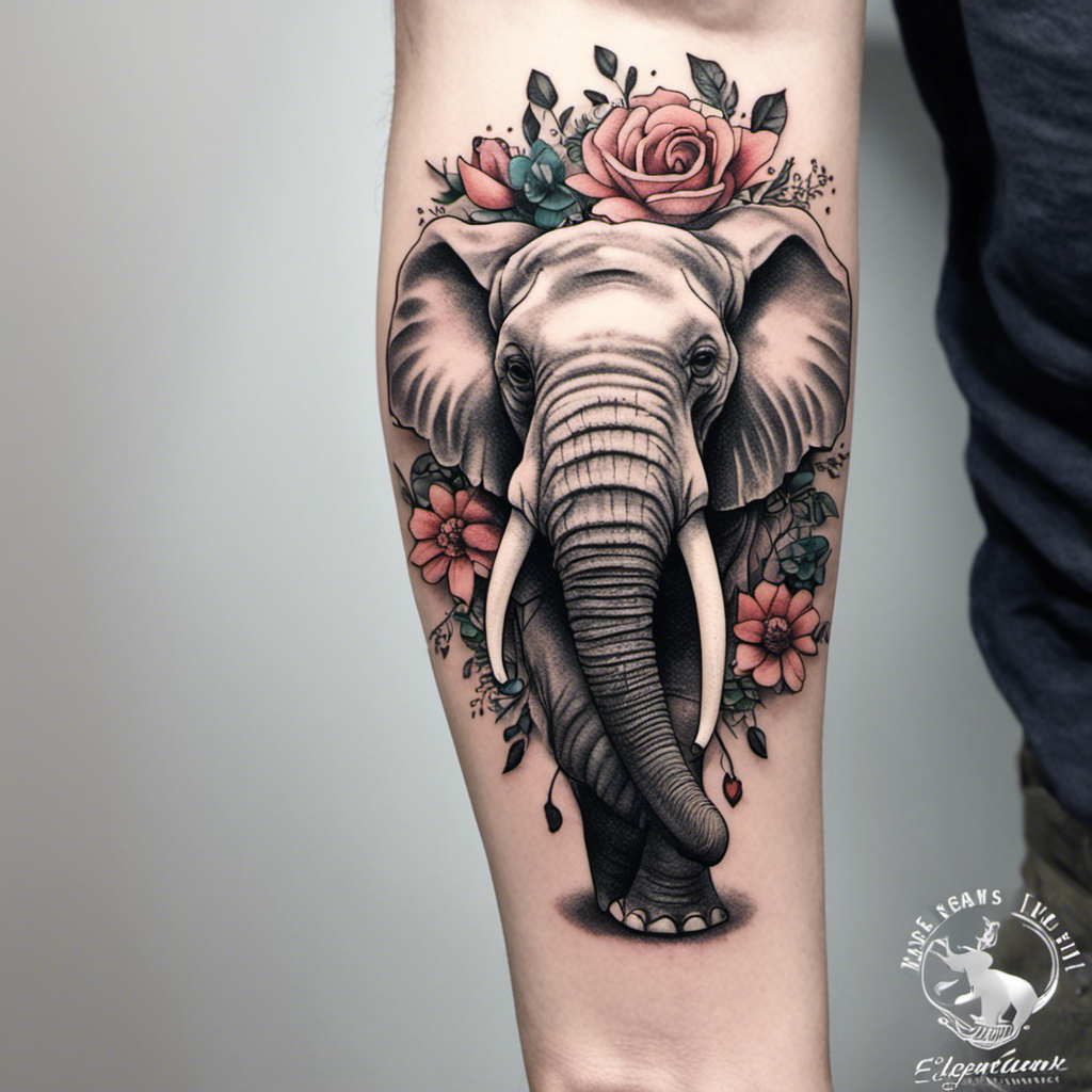 Top 30 Trendy Elephant Flower Tattoo Designs | Inku Paw